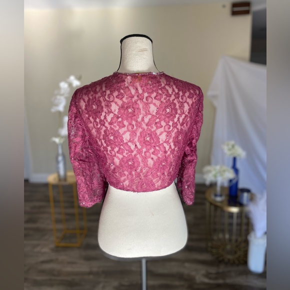 Jade couture lace cropped jacket/bolero - Picture 8 of 10